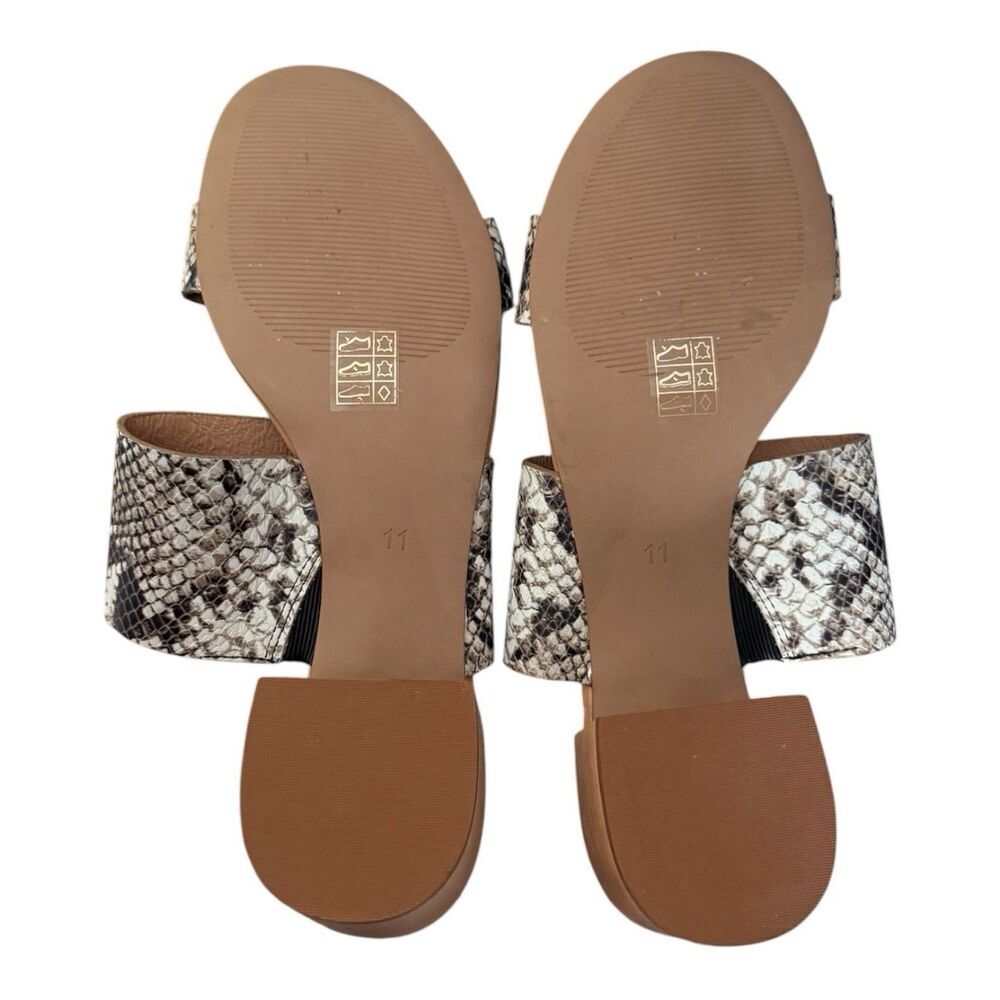 Madewell The Kiera Mule Sandal Women Size 11 Snake Embossed Leather 2" Heel - Picture 7 of 8